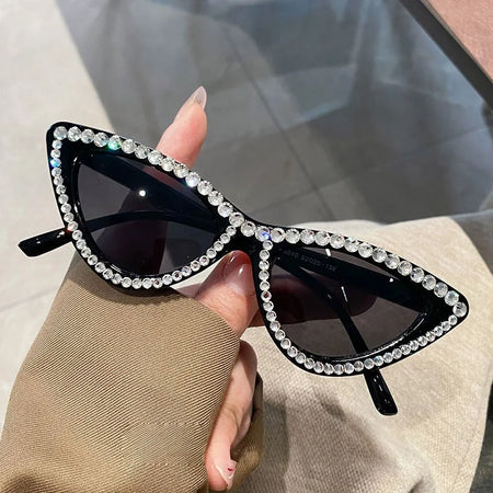 Women's Luxury Cat Eye Sunglasses - Crystal Diamond Frame Eye wear
