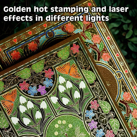 Vintage Floral Journal - 256 Page Gold Foil Hardcover Diary with Bookmark