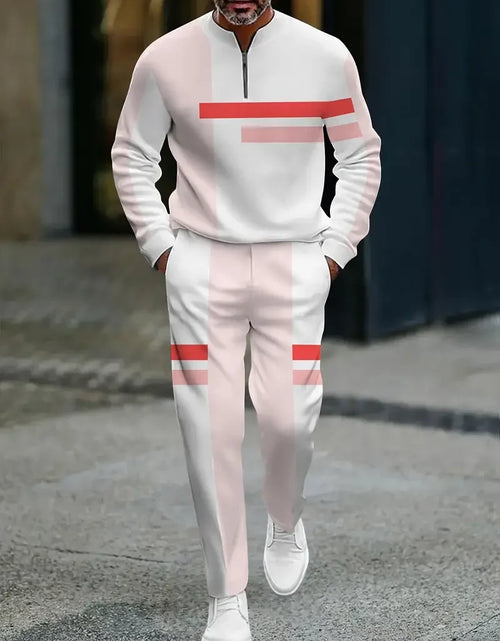 Load image into Gallery viewer, 3D Printed Tracksuit Set - Half Zip Sweatshirt &amp; Pants
