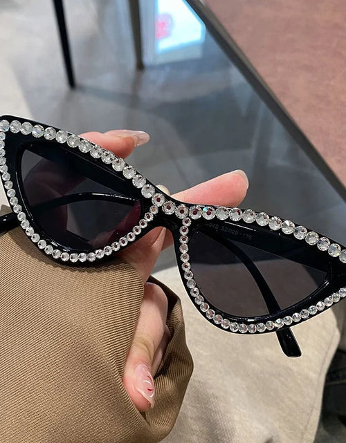 Load image into Gallery viewer, Women's Luxury Cat Eye Sunglasses - Crystal Diamond Frame Eye wear
