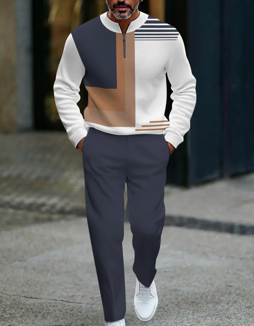 Load image into Gallery viewer, 3D Printed Tracksuit Set - Half Zip Sweatshirt &amp; Pants
