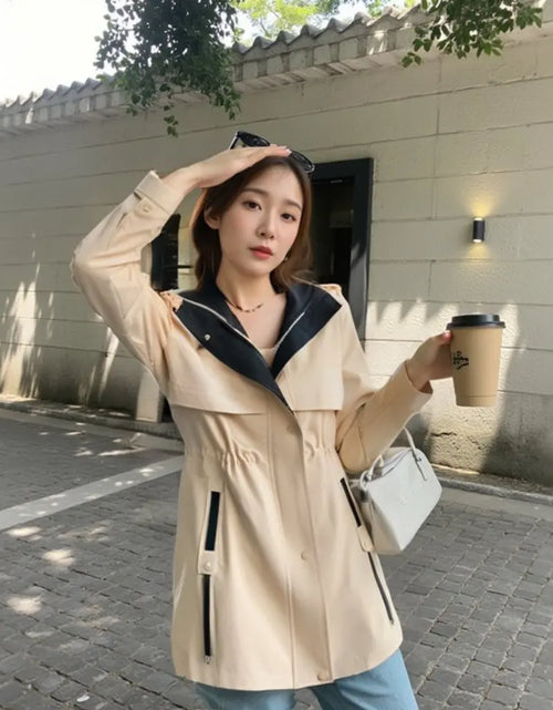 Load image into Gallery viewer, plus Size Women's Hooded Windbreaker Jacket 60-175 Kg Casual Rustic Long Fall/Winter Fashion Outerwear
