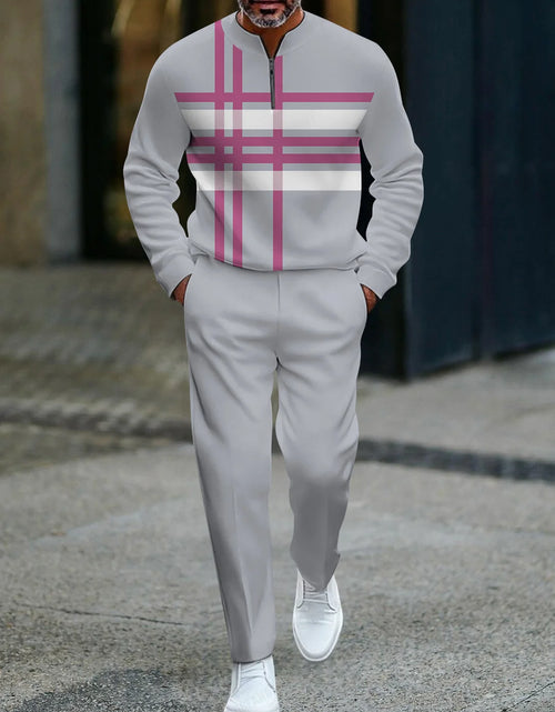 Load image into Gallery viewer, 3D Printed Tracksuit Set - Half Zip Sweatshirt &amp; Pants
