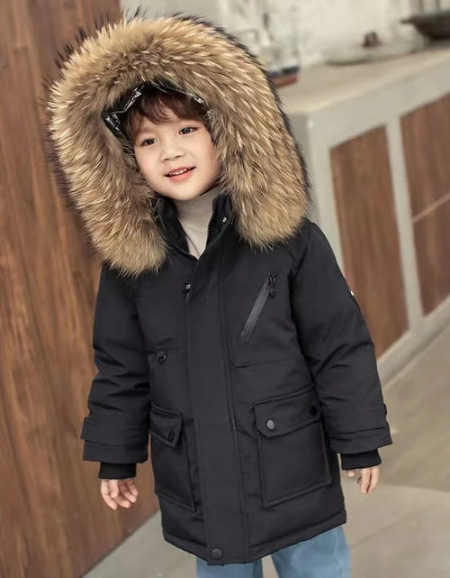 Load image into Gallery viewer, Premium Children's Winter Hooded Down Jacket - 80% White Duck Down Parka Coat for Kids 2-12 Years
