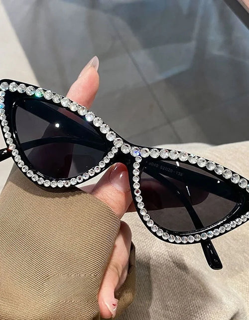 Load image into Gallery viewer, Women's Luxury Cat Eye Sunglasses - Crystal Diamond Frame Eye wear

