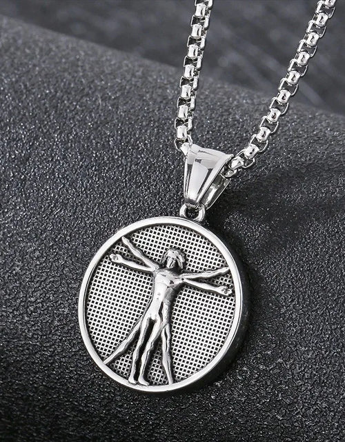Load image into Gallery viewer, Vintage Christian Jesus Necklace for Men - Stainless Steel Coin Pendant
