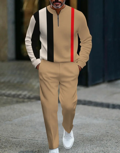 Load image into Gallery viewer, 3D Printed Tracksuit Set - Half Zip Sweatshirt &amp; Pants
