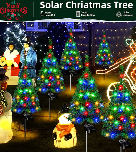 "Solar Powered Christmas Tree Lights - Outdoor Colorful LED Decor"