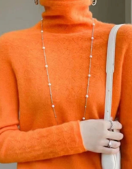 Load image into Gallery viewer, Women's 100% Merino Wool Pullover Sweater - High Neck Winter Sweater
