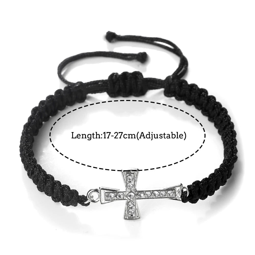 Red Thread Crystal Cross Bracelet - Christian Prayer &amp; Meditation Jewelry