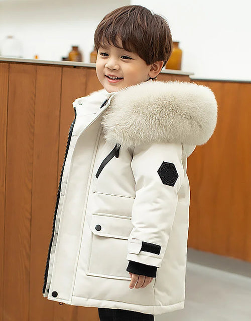 Load image into Gallery viewer, Premium Children's Winter Hooded Down Jacket - 80% White Duck Down Parka Coat for Kids 2-12 Years
