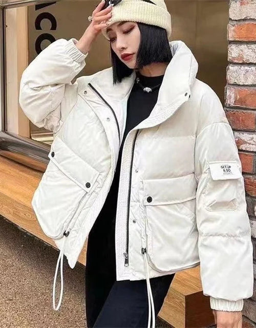 Load image into Gallery viewer, Women's Green Glossy Down Cotton Parka - Short Winter Jacket 2025
