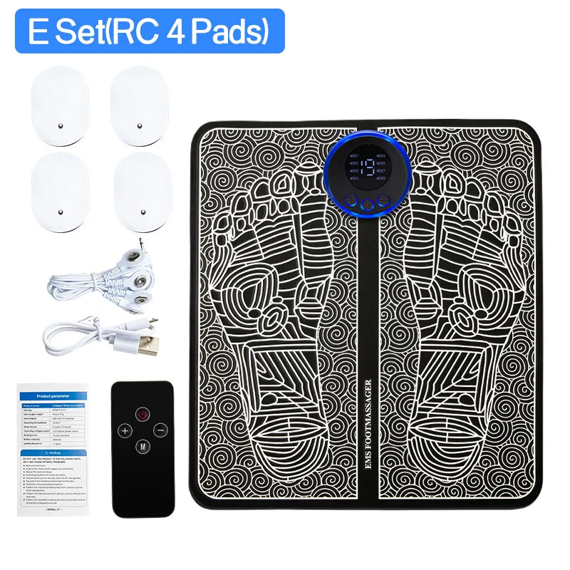 Electric EMS Foot Massager Pad - Pain Relief &amp; Blood Circulation Mat