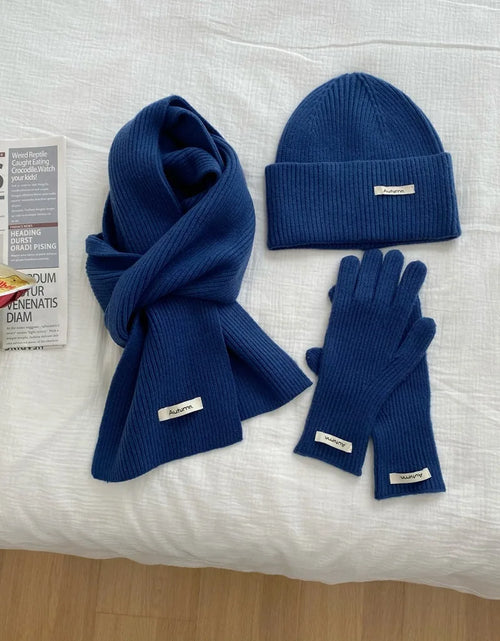 Load image into Gallery viewer, Women's Knitted Hat, Scarf &amp; Glove Set - Warm Winter Accessories
