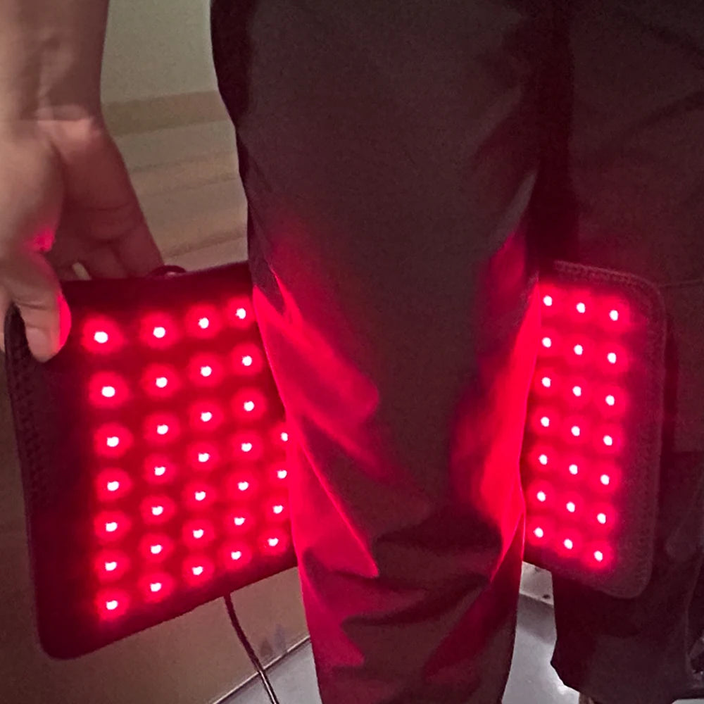 Red Light Therapy Pad for Waist Leg Arm Knee Feet Pain Relief 660nm 850nm Near Infrared Light Therapy Wrap with Elastic Strap