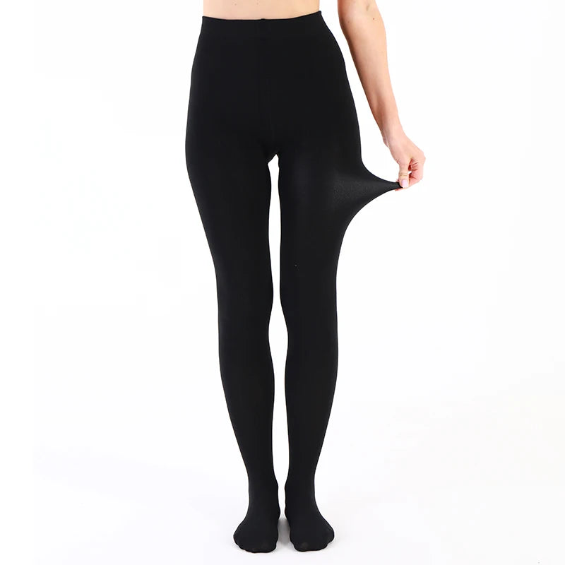 1 Pair 80D Women Tights Thin Fleece Lined Tights for Women High Waist Opaque Warm Tights with Control Top Pantyhose TE9204