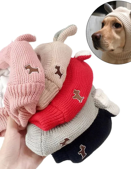 Load image into Gallery viewer, Winter Warm Big Dog Hat Cap Thickened Knit Pet Headwear Headgear for Medium Large Dogs Labrador mascotas Costume Accessories
