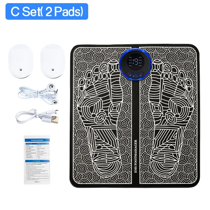 Electric EMS Foot Massager Pad - Pain Relief &amp; Blood Circulation Mat