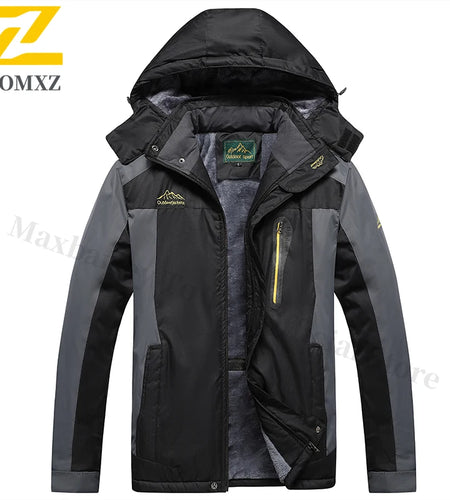 Men's Thermal Fleece-Lined Waterproof Windproof Mountaineering Parka with Graphene Heating