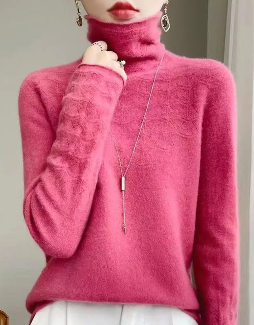 Load image into Gallery viewer, Women's 100% Merino Wool Pullover Sweater - High Neck Winter Sweater
