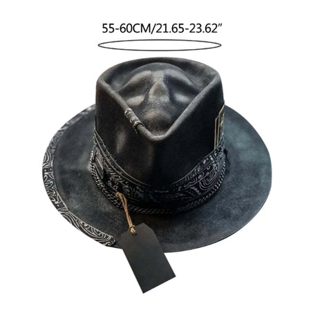 Black Gothic Cowboy Hat - Skull Halloween Party Festival Headwear
