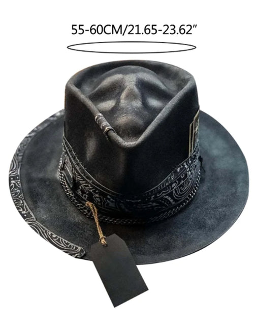 Load image into Gallery viewer, Black Gothic Cowboy Hat - Skull Halloween Party Festival Headwear
