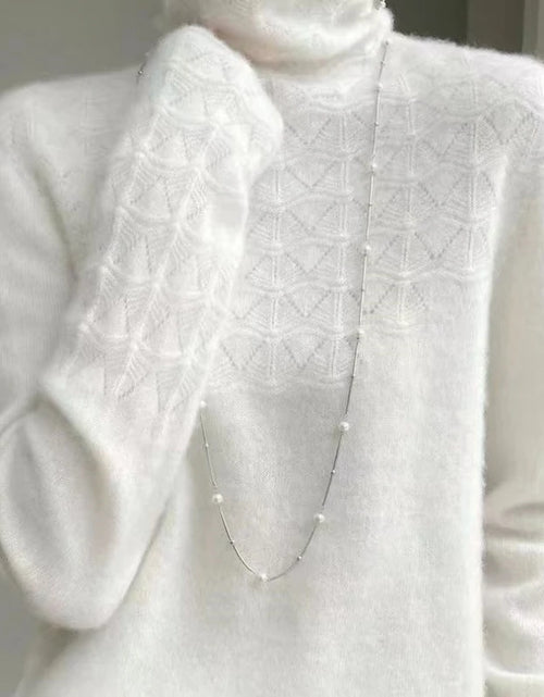 Load image into Gallery viewer, Women's 100% Merino Wool Pullover Sweater - High Neck Winter Sweater
