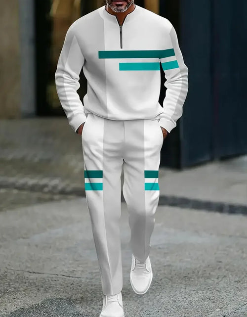 Load image into Gallery viewer, 3D Printed Tracksuit Set - Half Zip Sweatshirt &amp; Pants

