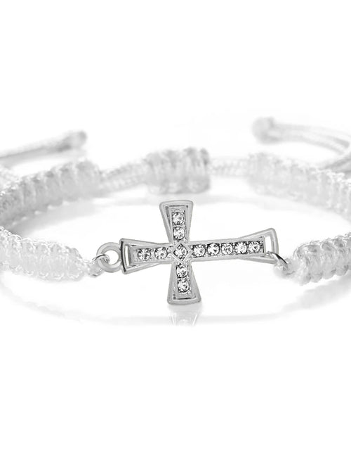 Load image into Gallery viewer, Red Thread Crystal Cross Bracelet - Christian Prayer &amp; Meditation Jewelry
