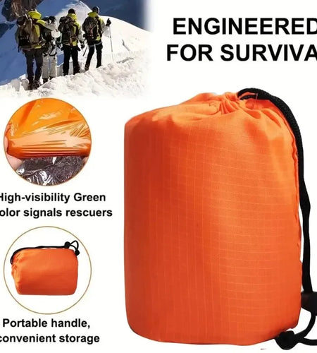 Emergency Mylar Sleeping Bag - Waterproof Thermal Survival Blanket