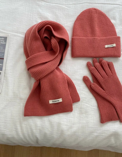 Load image into Gallery viewer, Women's Knitted Hat, Scarf &amp; Glove Set - Warm Winter Accessories
