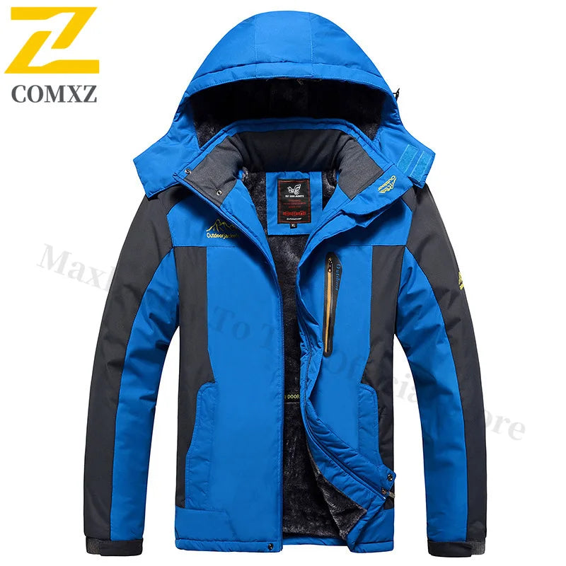 Men's Thermal Fleece-Lined Waterproof Windproof Mountaineering Parka with Graphene Heating