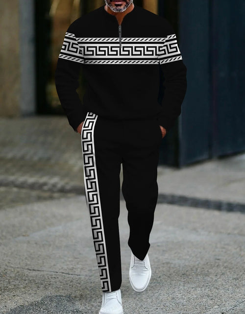 Load image into Gallery viewer, 3D Printed Tracksuit Set - Half Zip Sweatshirt &amp; Pants
