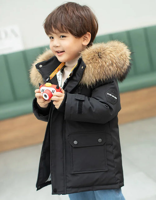 Load image into Gallery viewer, Premium Children's Winter Hooded Down Jacket - 80% White Duck Down Parka Coat for Kids 2-12 Years
