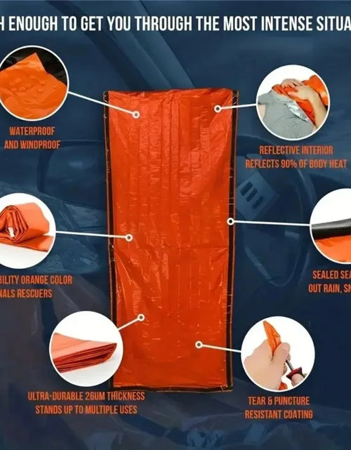 Load image into Gallery viewer, Emergency Mylar Sleeping Bag - Waterproof Thermal Survival Blanket
