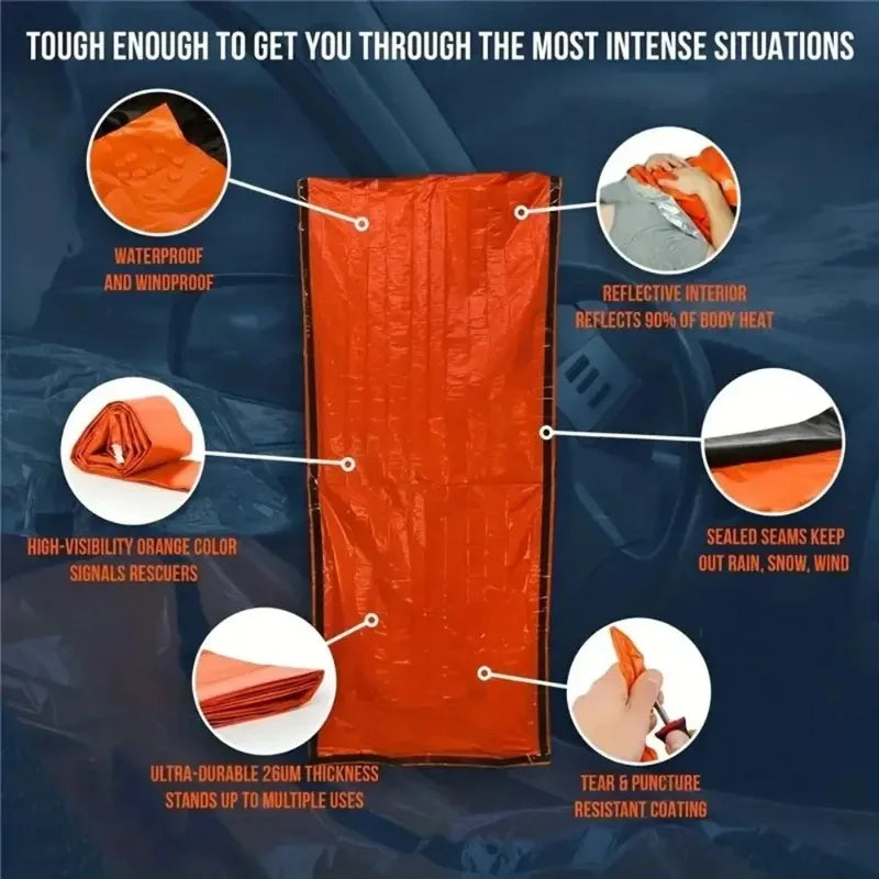 Emergency Mylar Sleeping Bag - Waterproof Thermal Survival Blanket
