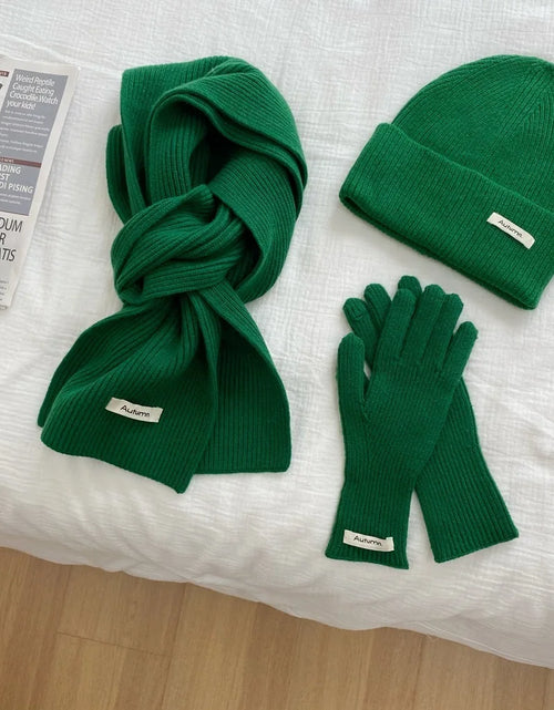 Load image into Gallery viewer, Women's Knitted Hat, Scarf &amp; Glove Set - Warm Winter Accessories
