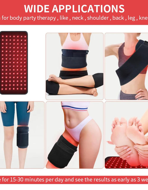 Load image into Gallery viewer, Red Light Therapy Pad for Waist Leg Arm Knee Feet Pain Relief 660nm 850nm Near Infrared Light Therapy Wrap with Elastic Strap
