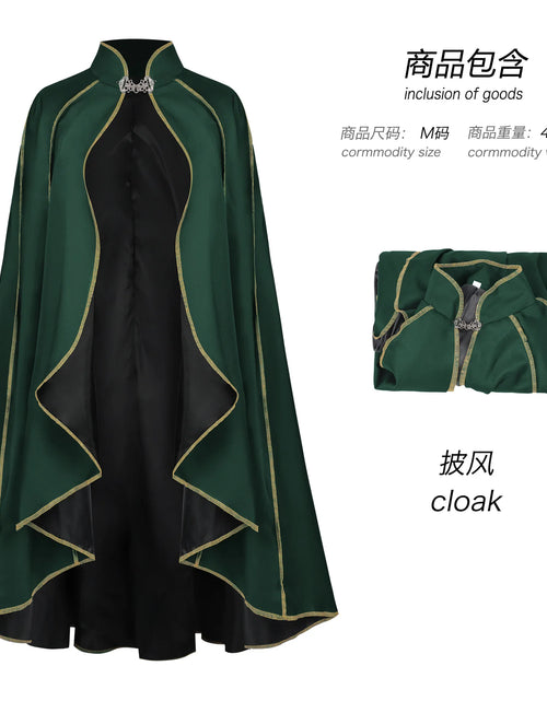 Load image into Gallery viewer, Medieval Wizard Cloak - Green Cosplay Robe for Halloween &amp; Parties
