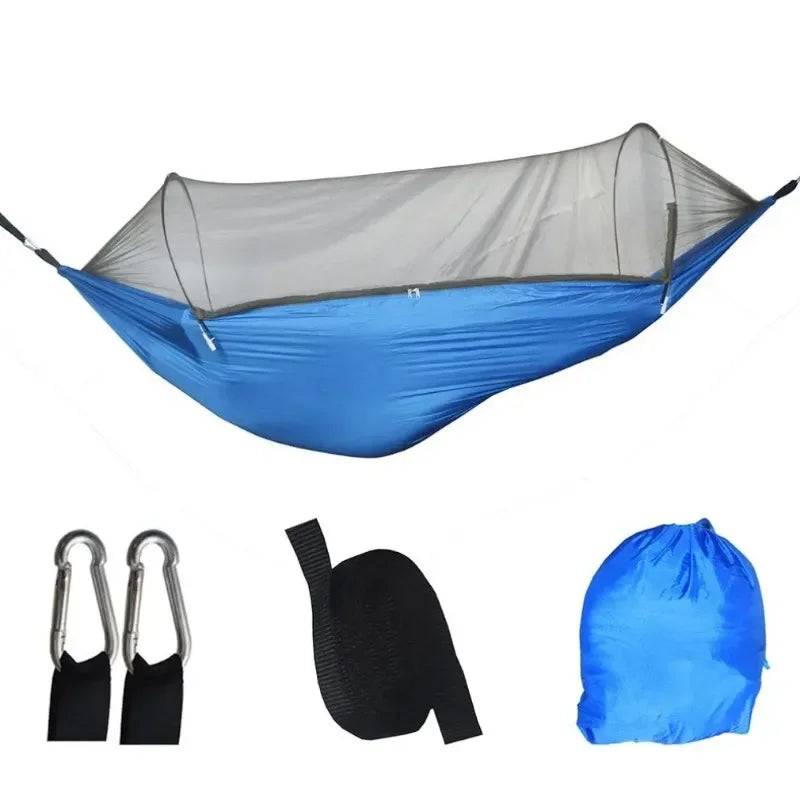 Outdoor Camping Hammock with Mosquito Net - Lightweight Parachute Fabric