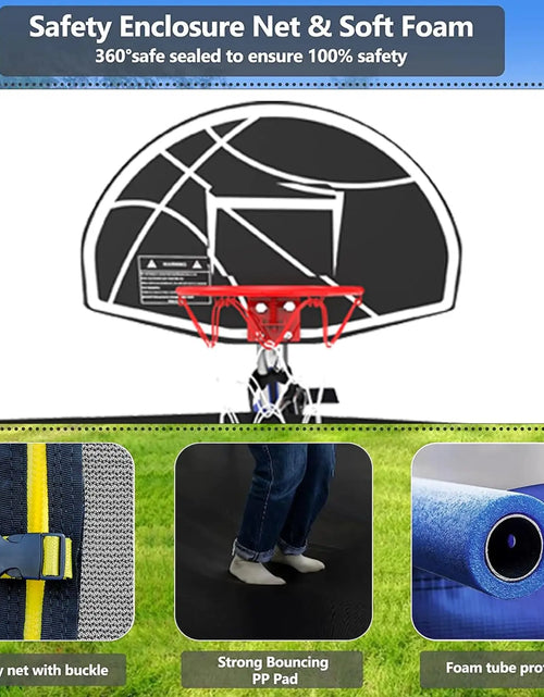 Load image into Gallery viewer, Upgraded Trampoline with Basketball Hoop - 8FT to 14FT Outdoor Backyard
