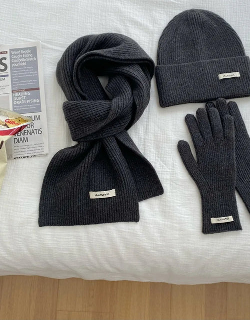 Load image into Gallery viewer, Women's Knitted Hat, Scarf &amp; Glove Set - Warm Winter Accessories
