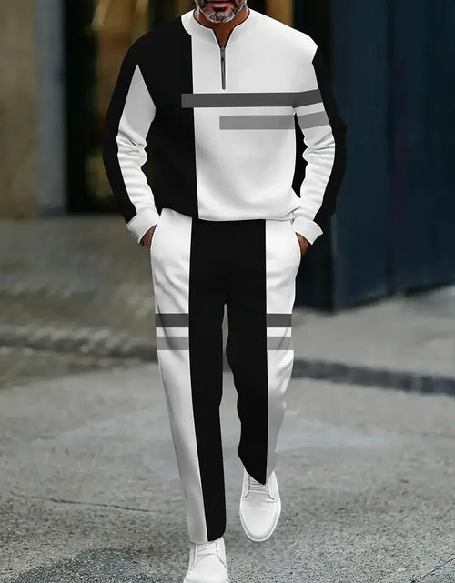 Load image into Gallery viewer, 3D Printed Tracksuit Set - Half Zip Sweatshirt &amp; Pants

