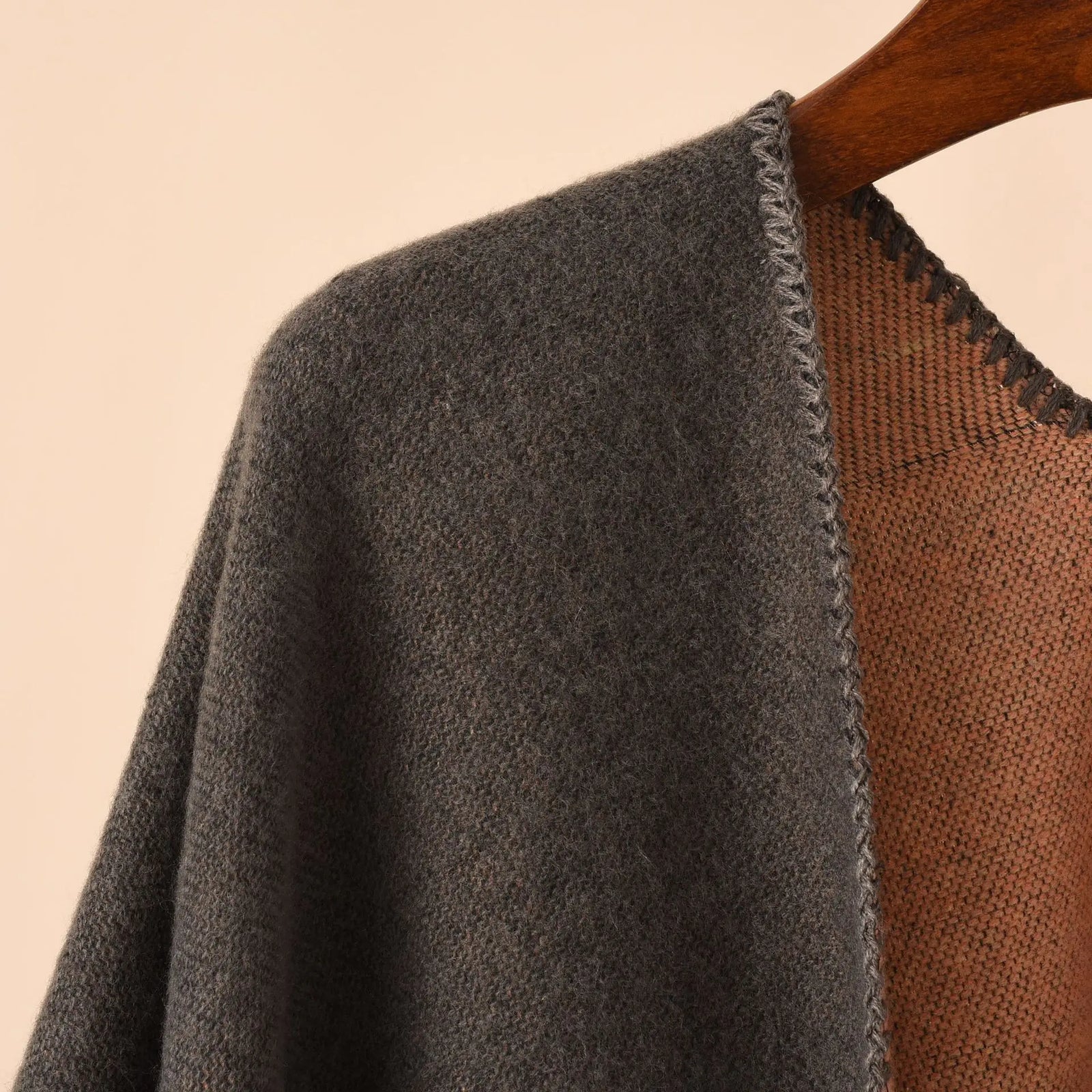 Women's Winter Plaid Poncho Cape - Oversized Cashmere Pashmina Shawl