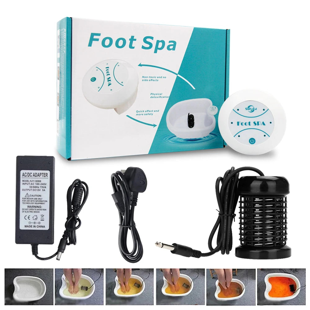 Detox Ionic Foot Spa Bath Massager Vibrating Electric Mini FootBath Machines Cleanse Whirlpool Care Arrays Aqua Health Therapy