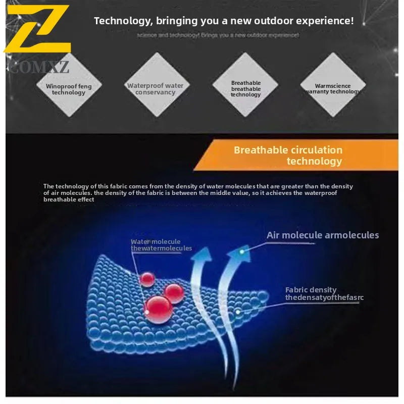 Men's Thermal Fleece-Lined Waterproof Windproof Mountaineering Parka with Graphene Heating