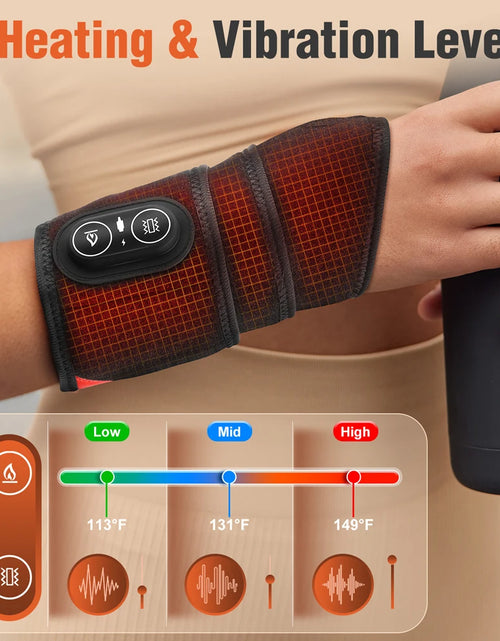 Load image into Gallery viewer, Vibration Hand Massager with Red Light Therapy - Wrist Knee Neck Warme

