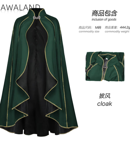 Medieval Wizard Cloak - Green Cosplay Robe for Halloween &amp; Parties