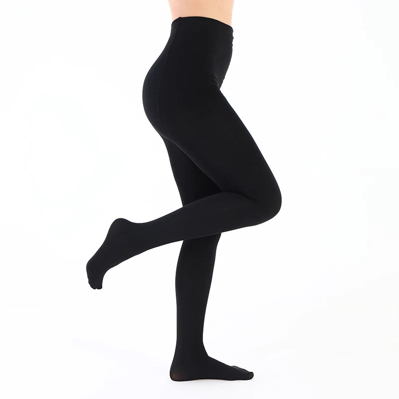 1 Pair 80D Women Tights Thin Fleece Lined Tights for Women High Waist Opaque Warm Tights with Control Top Pantyhose TE9204