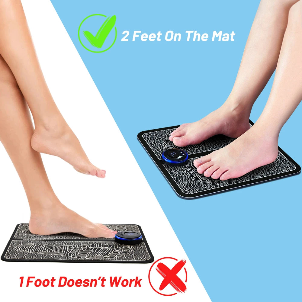 Electric EMS Foot Massager Pad - Pain Relief &amp; Blood Circulation Mat